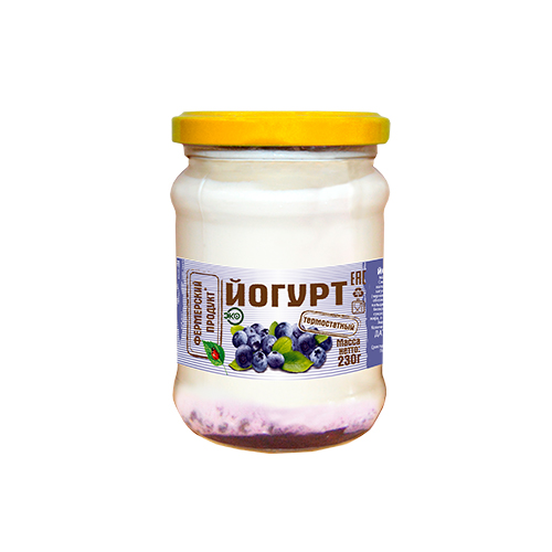 Фото -Фермерские продукты Йогурт фруктовый «Черника» термостатный м.д.ж. 1,5%