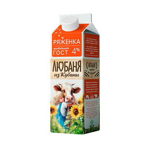 Фото -Любаня из Кубани Ряженка 4%