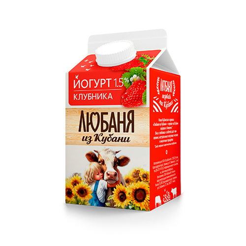 Фото -Любаня из Кубани Йогурт 1,5%, «Клубника»