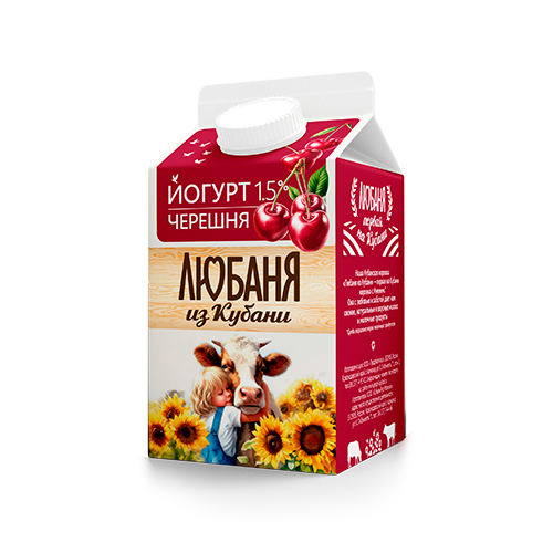 Фото -Любаня из Кубани Йогурт 1,5% «Черешня»