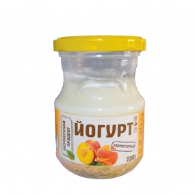 Фото -Фермерские продукты Йогурт фруктовый  «Персик» термостатный м.д.ж. 1,5%, масса нетто 230 г 